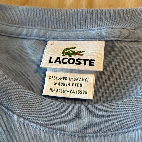 Lacoste Shirts Lacoste Baby Blue Loose Fit Tshirt Poshmark